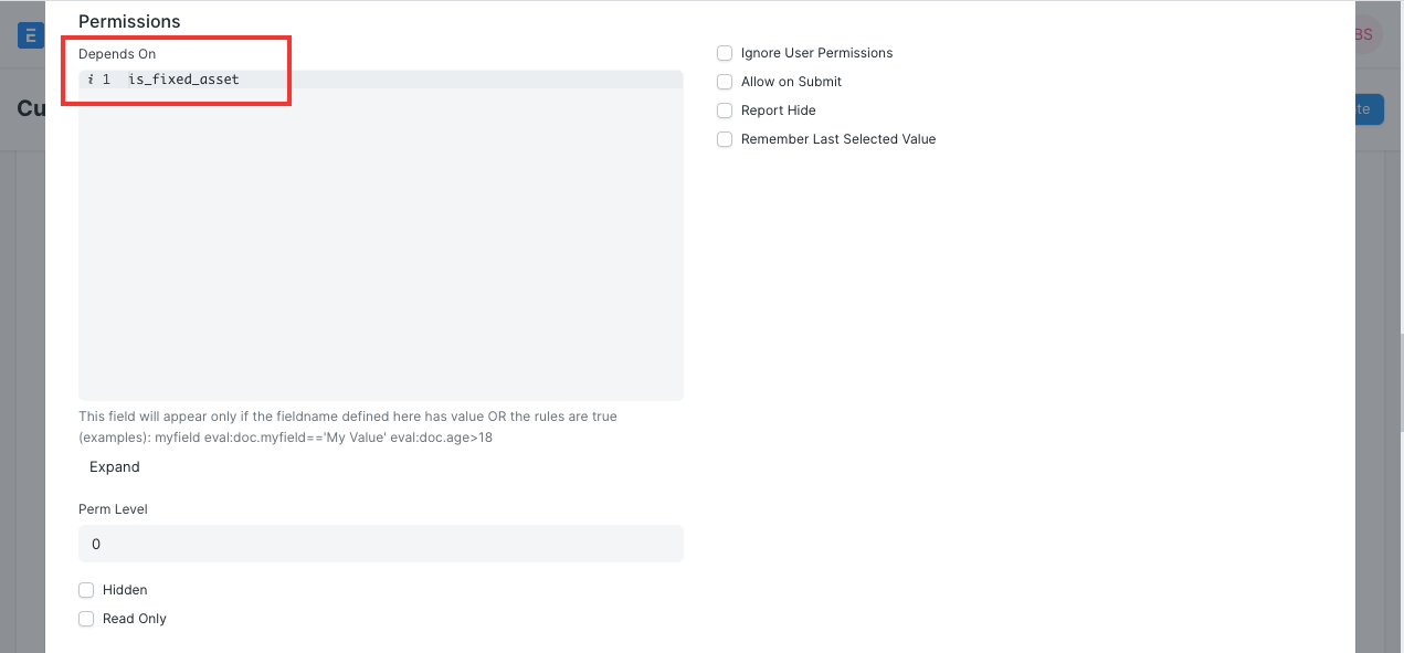 Depends On Option