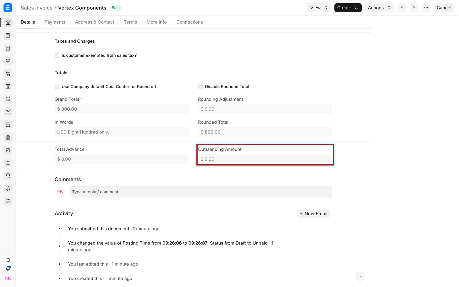 Sales Invoice with zero outstanding amount after Common Party Accounting