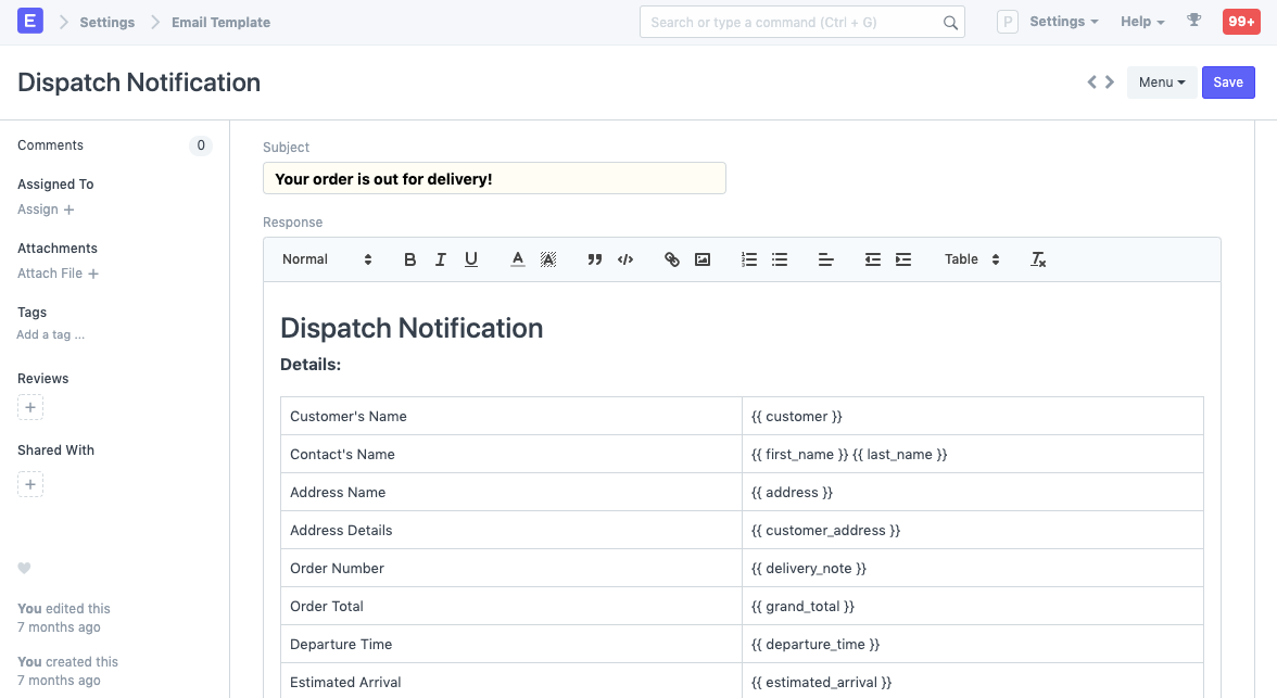 Email Template