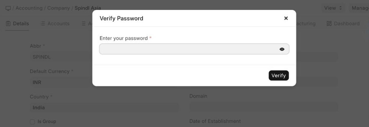 Verify Password prompt before deleting transactions