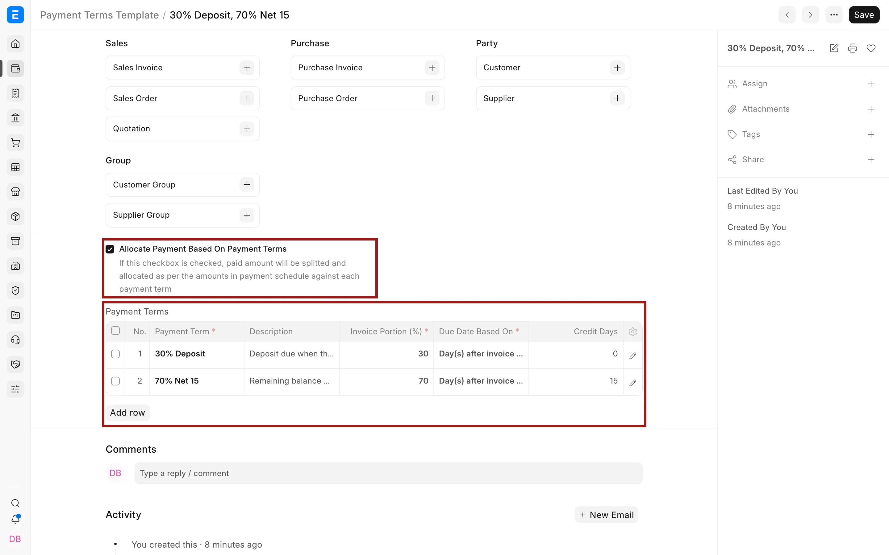Payment Terms Template