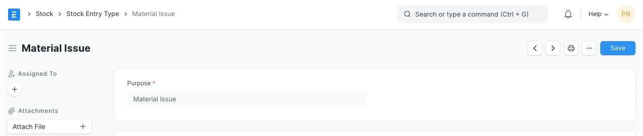 Stock Entry Type